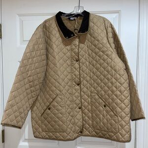 Lands' End Tan Quilted Puffer Barn Jacket 3X 24W-26W